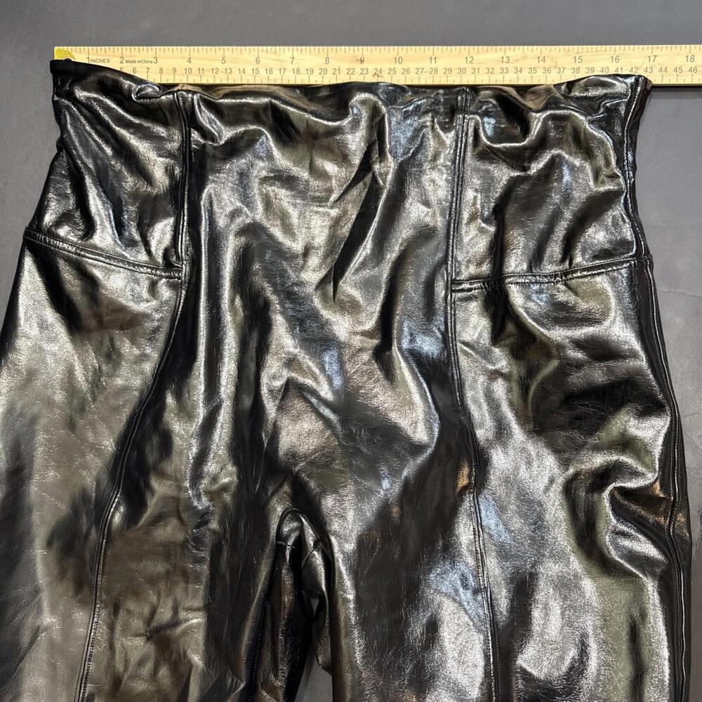 SPANX Black Faux Leather Classic City Business Casual Leggings Pants‎ 1X Petite - Picture 12 of 15